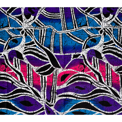 African Print Fabric/ Ankara - Blue, Purple, Pink, Black 'Baharini' YARD or WHOLESALE