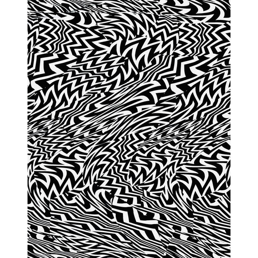 African Print, Stretch Cotton Satin Fabric- Black, White "Anansi Unbound" Per Yard