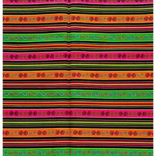 African Print Fabric/ Ankara - Green, Pink, Orange 'Imran' Design, YARD or WHOLESALE