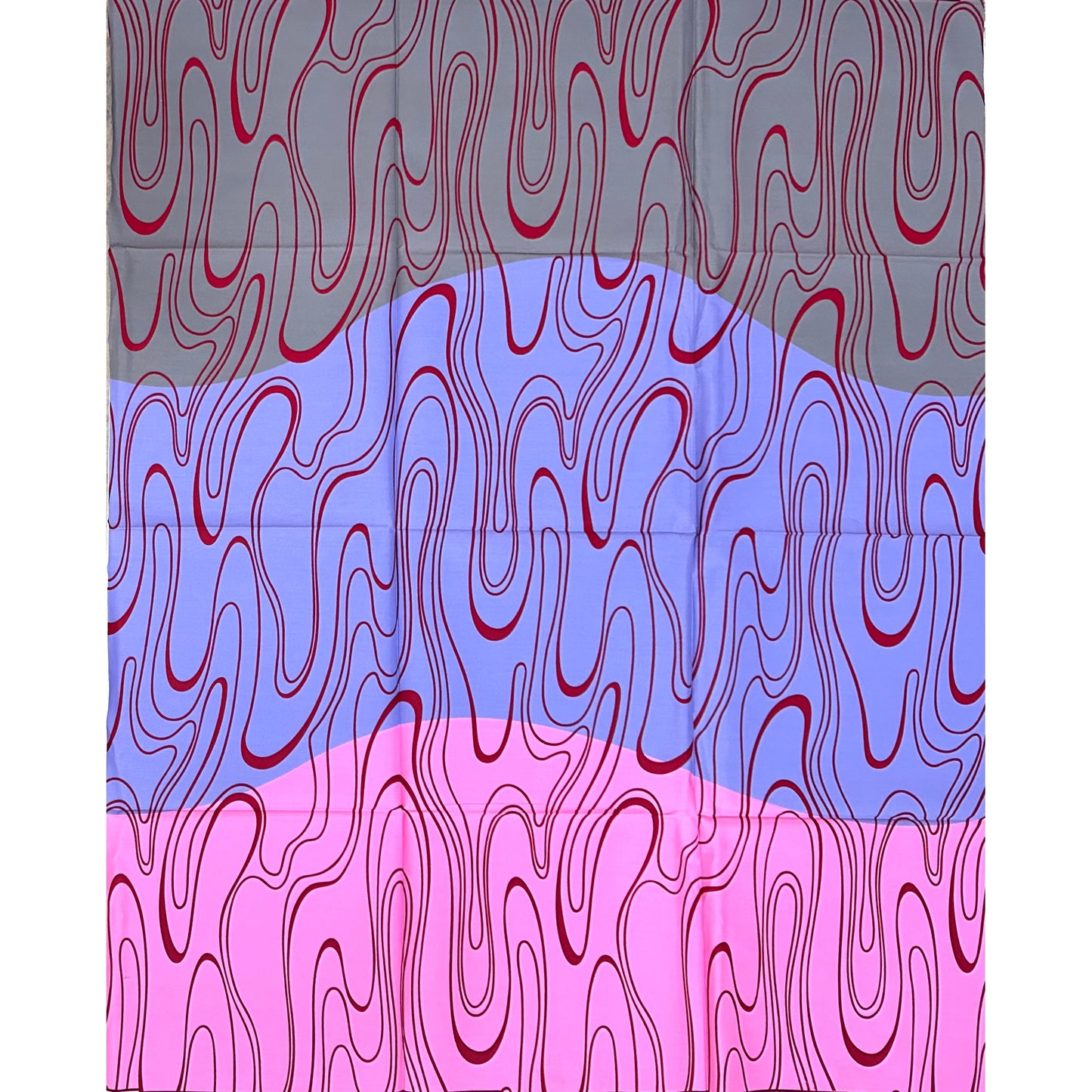 African Print Fabric/ Ankara - Purple, Gray, Pink, Dark Red 'Read Between the Lines', 1 YARD