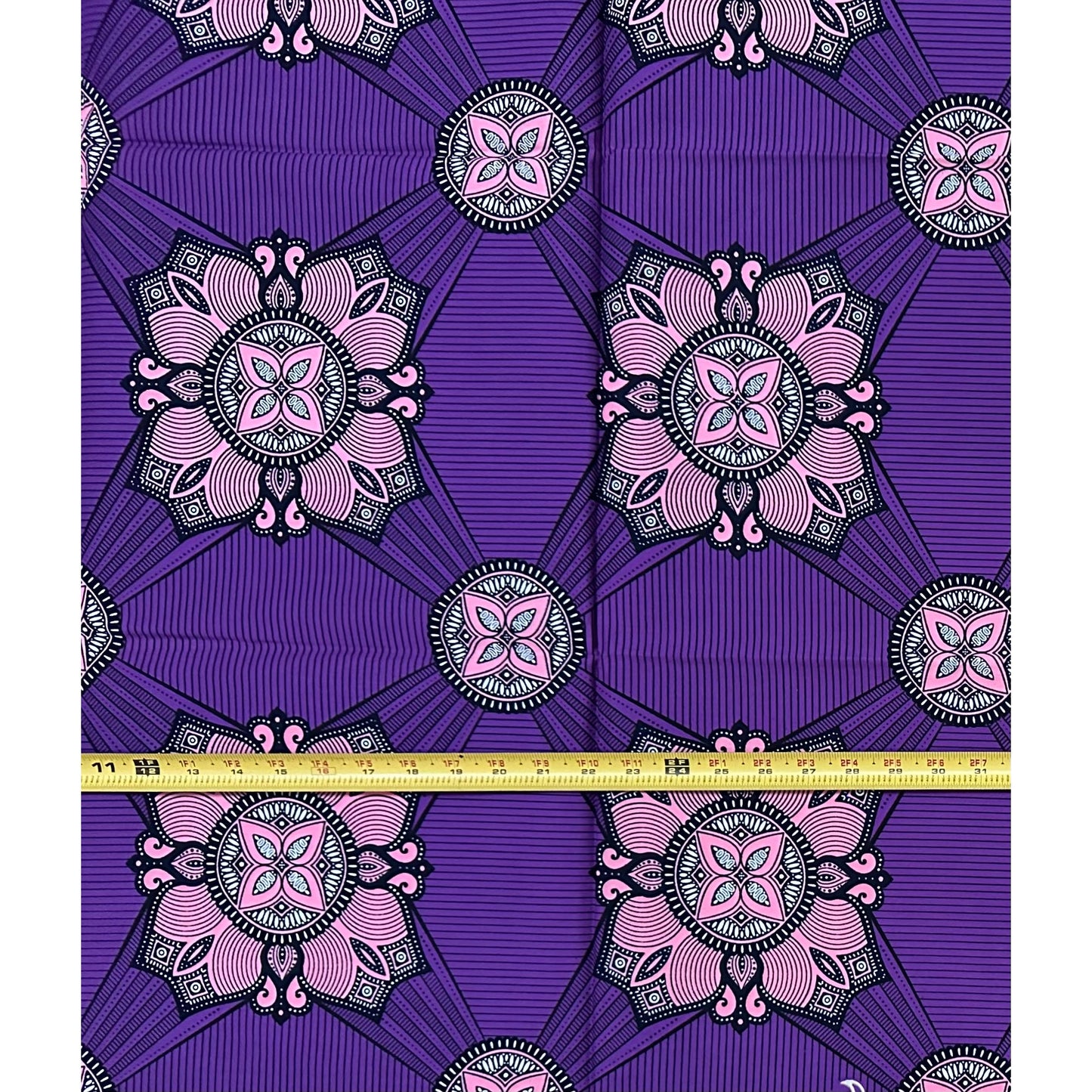 African Print Fabric/Ankara - Purple, Pink “Living Legacy" Design, 1 Yard
