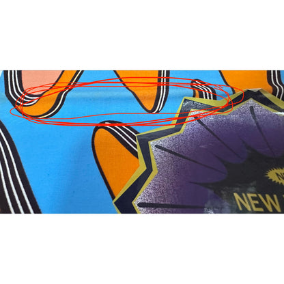African Print Fabric/ Ankara - Pink, Coral, Blue 'Sunny Side Up', 1 YARD