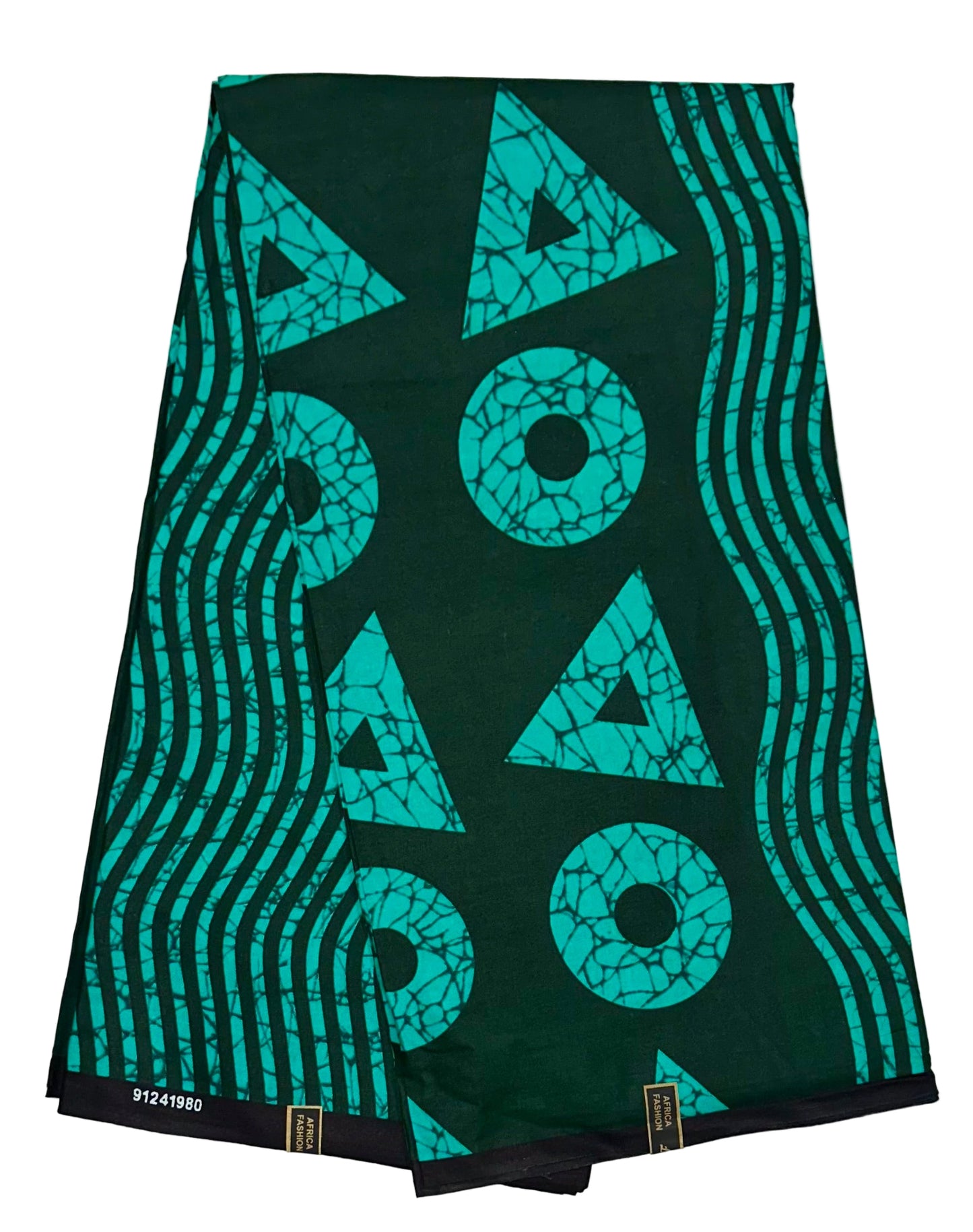 African Print Fabric/ Ankara - Shades of Green 'Odaan Rhythm', Per Yard or Wholesale