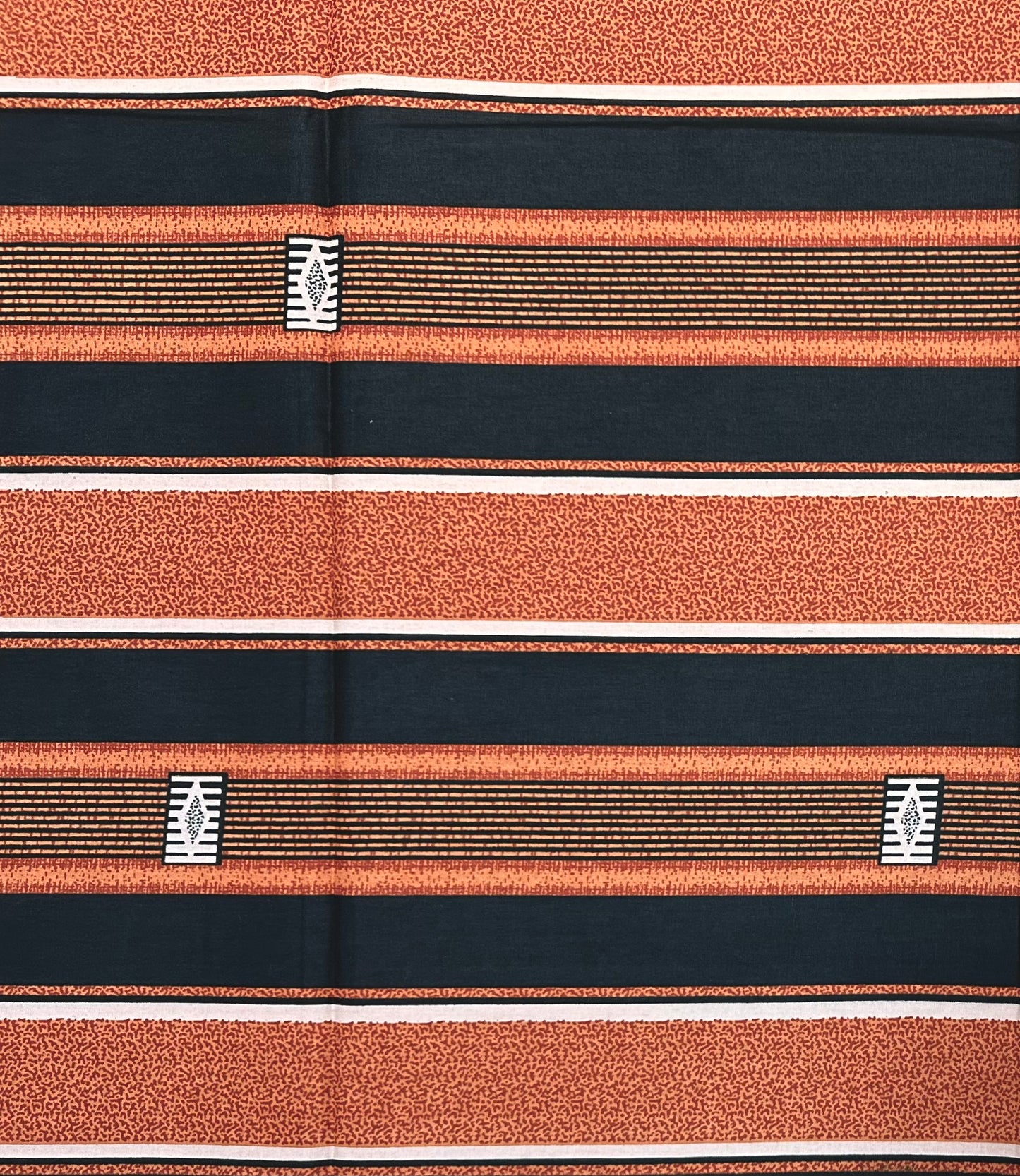 African Print Fabric/ Ankara - Brown, Dark Green, Beige 'Soft Static' Design, YARD or WHOLESALE