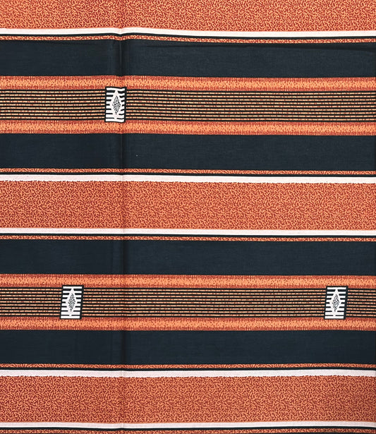 African Print Fabric/ Ankara - Brown, Dark Green, Beige 'Soft Static' Design, YARD or WHOLESALE