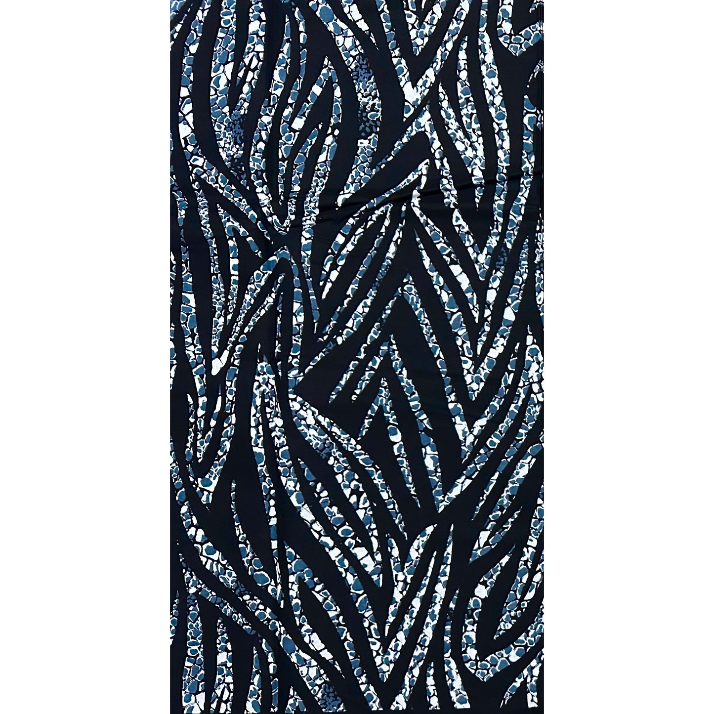 African Print Fabric/ Ankara - Black, Gray 'Soul Song' Design, YARD or WHOLESALE