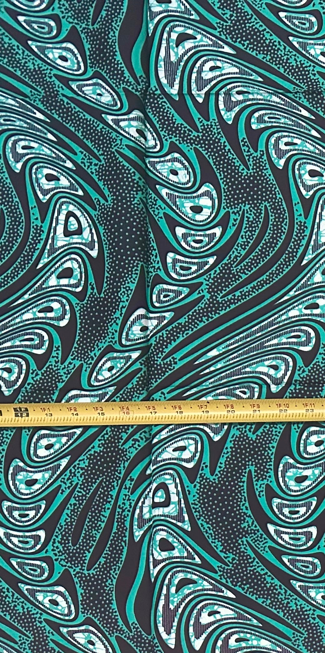 African Print Fabric/ Ankara - Green, Brown ‘Read the Room' Design, YARD