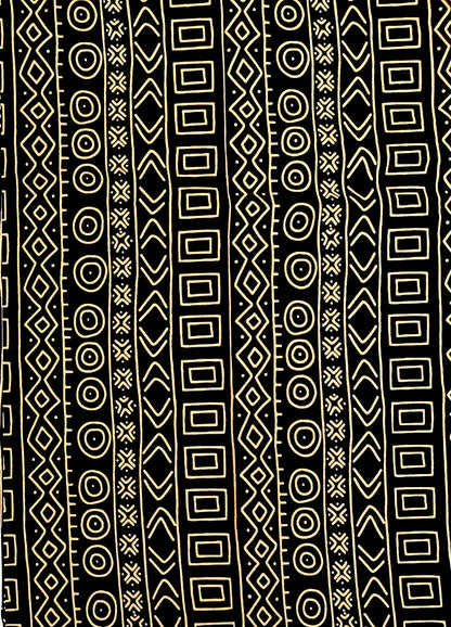 African Print Fabric/ Ankara - Black, Brown "Lineage Code", YARD or WHOLESALE