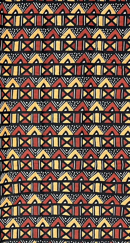 African Print Fabric/ Ankara - Brown, Beige, Black "Clay & Kin", YARD or WHOLESALE