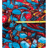 African Print Fabric/ Ankara - Blue, Red, Brown "Eche Twist", Yard or Wholesale