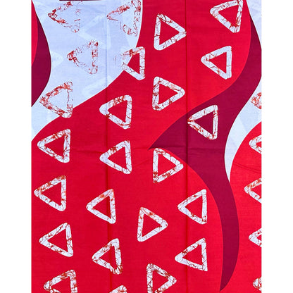 African Print Fabric/ Ankara - Red, White 'Lipstick & Late Replies' Design, YARD or WHOLESALE