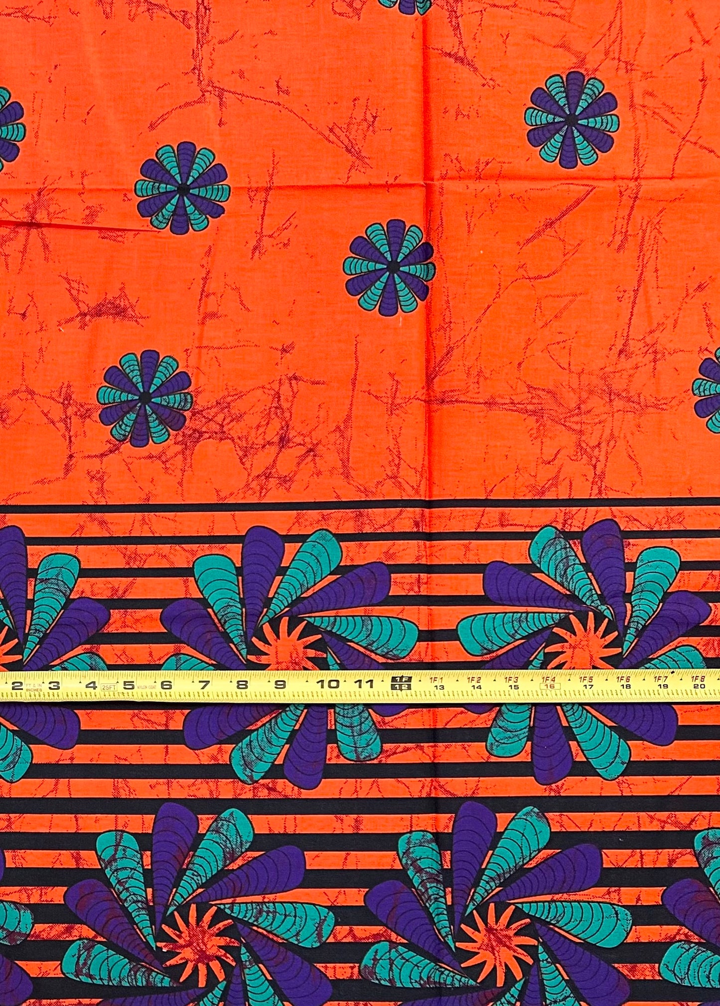 African Print Fabric/ Ankara - Orange, Purple, Teal, Black 'Amai Rejoice' Design