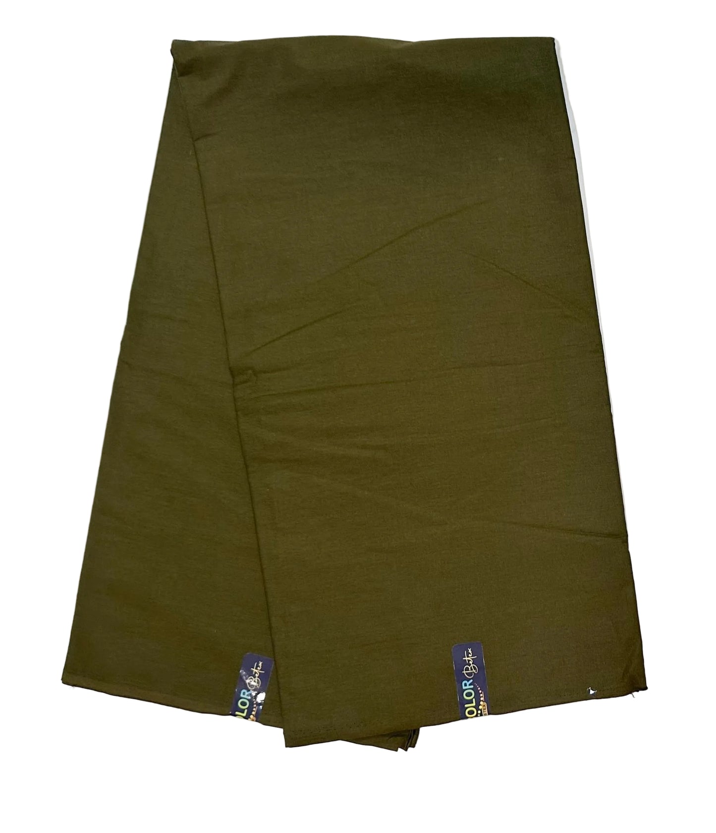 African Print Fabric/ Ankara - Solid Army Green, Per Yard or Wholesale