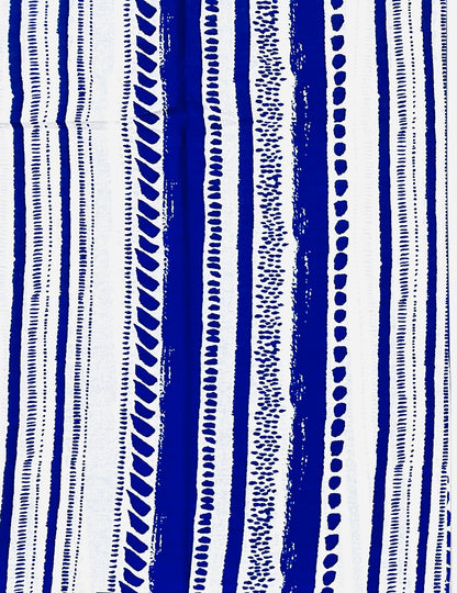 African Print Fabric/ Ankara - Blue, White 'Salt & Story', Yard or Wholesale