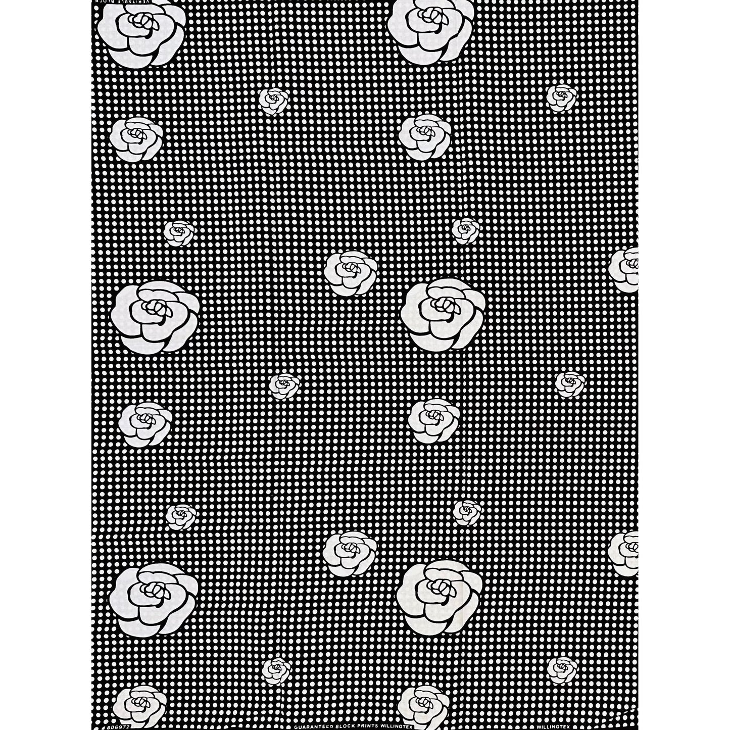 African Print Fabric/ Ankara - Black, White 'Black Coffee in Kigali', Per Yard or Wholesale
