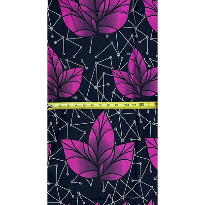 African Print Fabric/Ankara - Navy, Purple “Aya Constellation" Design, 1 Yard