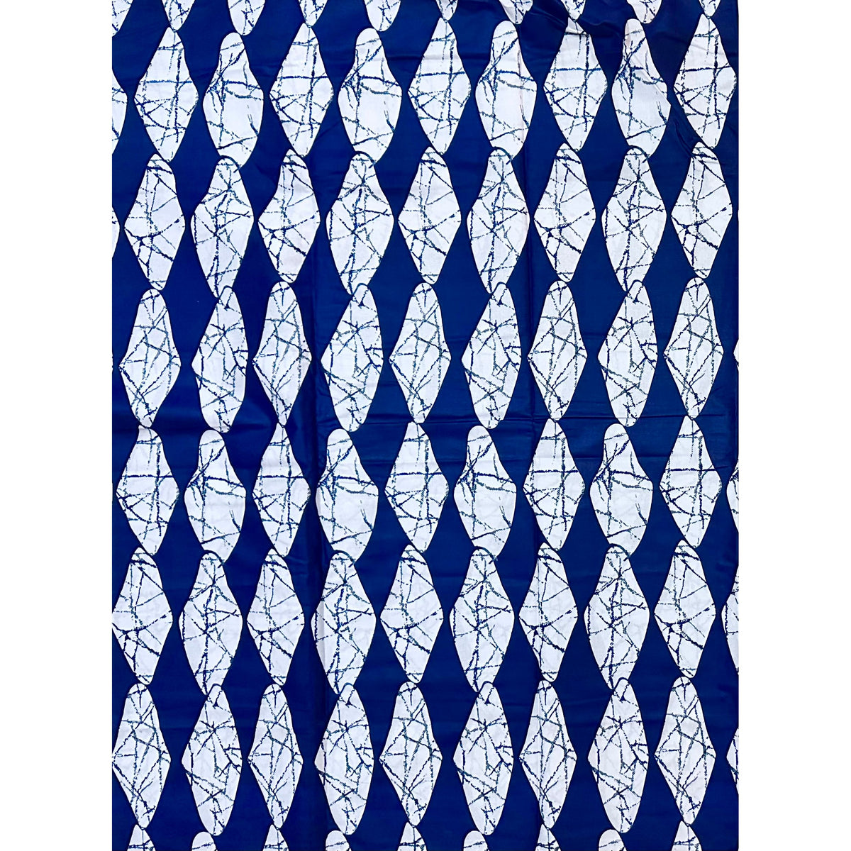 African Print Fabric/ Ankara - Blue, White 'Jester,' YARD or WHOLESALE