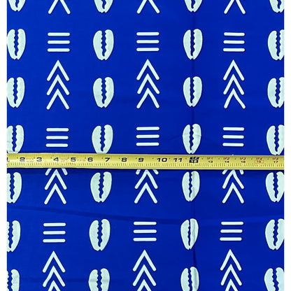African Print Fabric/ Ankara - Blue, White 'Ancestral Ties', Per Yard or Wholesale