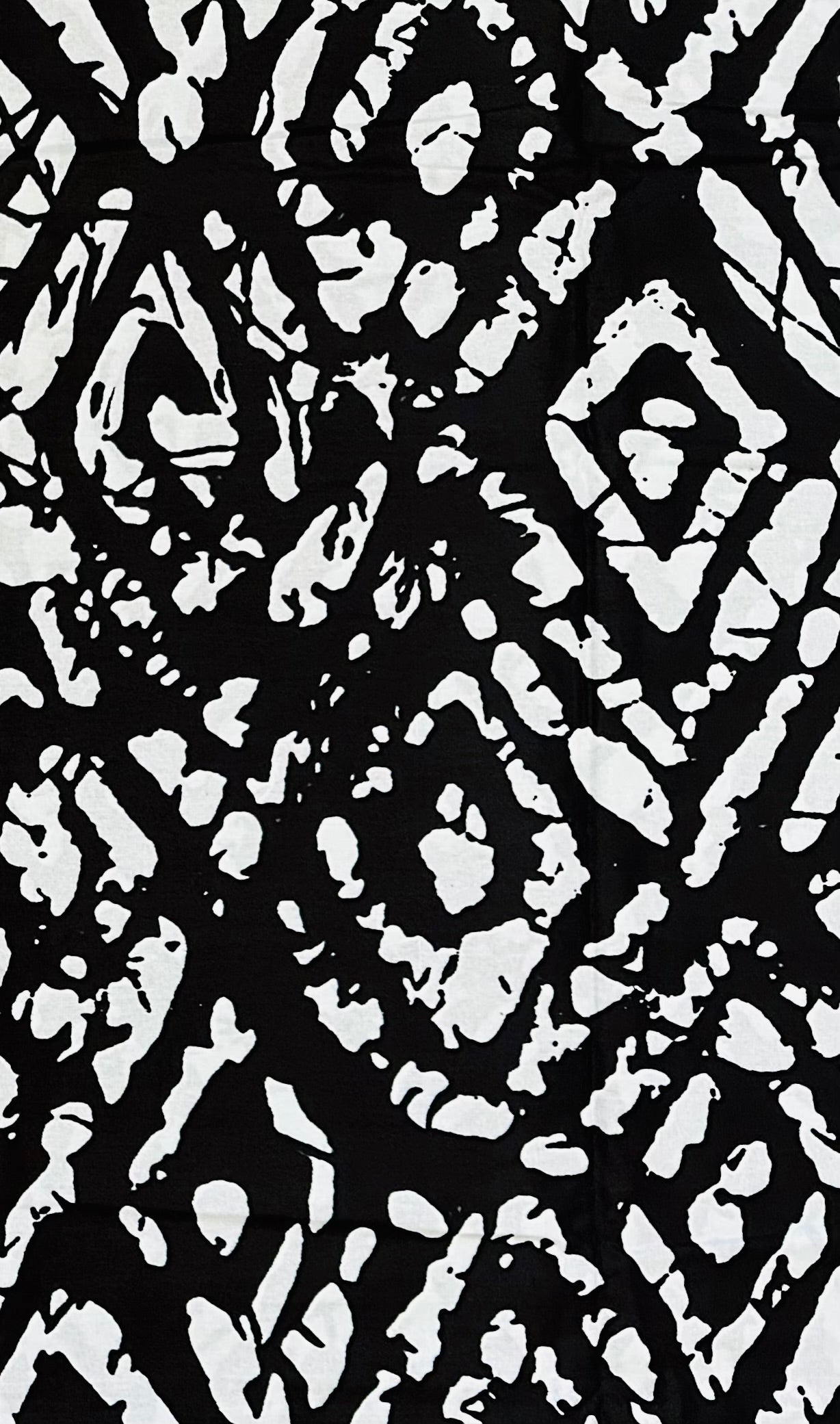 African Print Fabric/ Ankara - Black, White 'Levels To This' Design, YARD or WHOLESALE