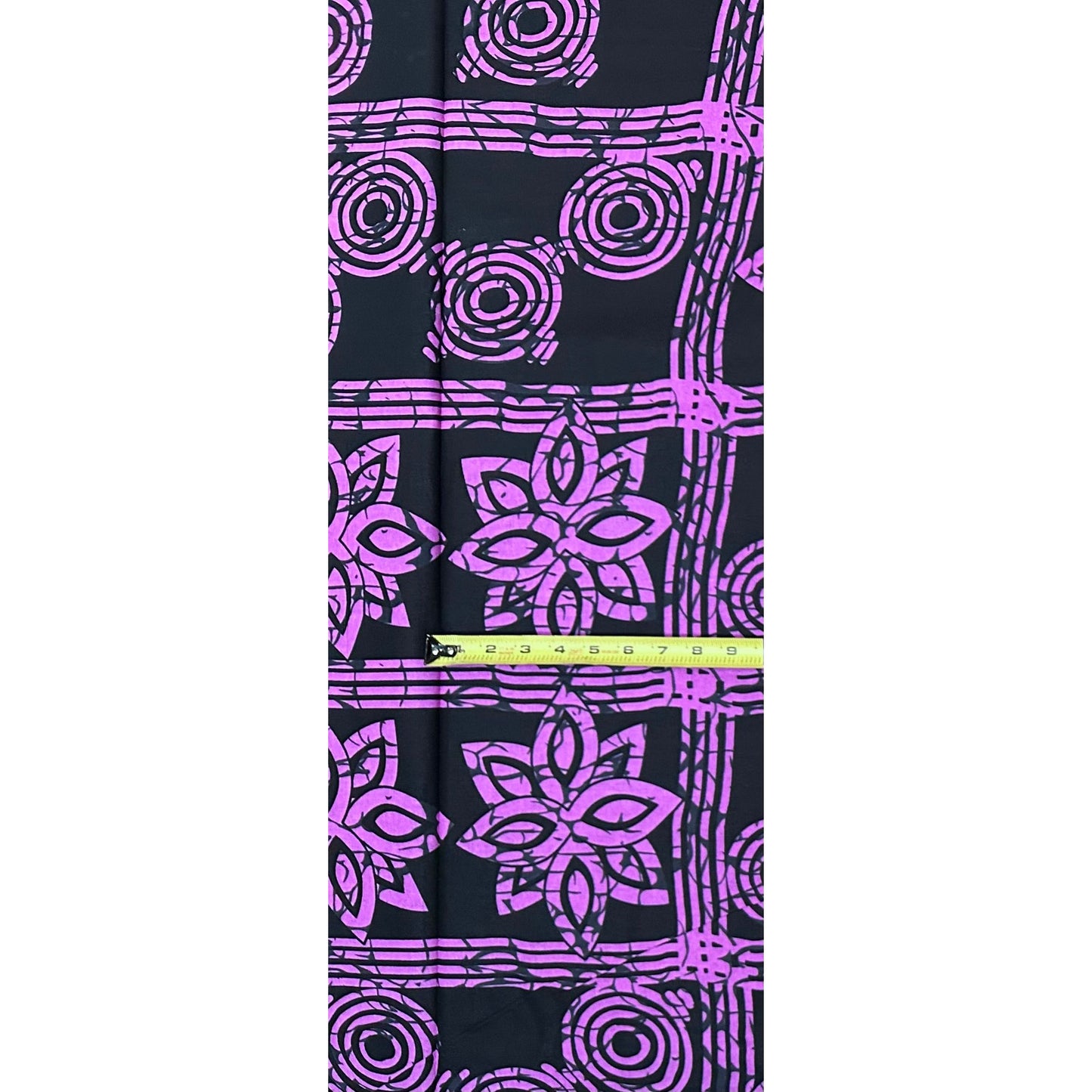 African Print Fabric/ Ankara - Black, Purple 'Fine Pass' Design, Yard or Wholesale