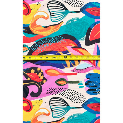African Print, Stretch Cotton Satin Fabric- Teal, Pink, Orange, Purple, Blue, Red "Joy Has No Curfew", Per Yard