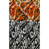 African Print Fabric/ Ankara - Brown, Black, Orange ‘Zomadon Strength', YARD or WHOLESALE