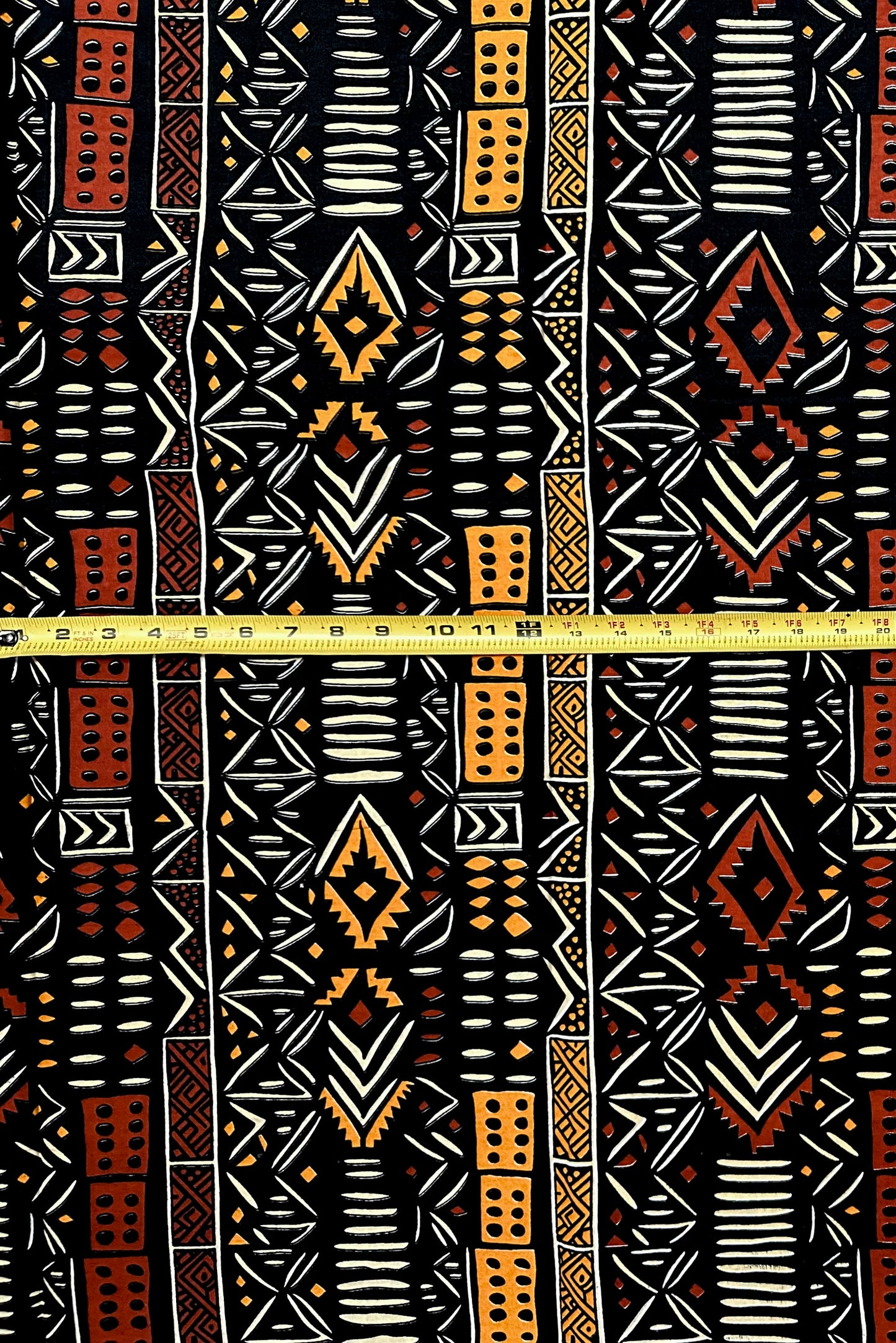 African Print Fabric/ Ankara - Black, Brown, Beige, Marigold "The Knowing", YARD or WHOLESALE