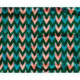 African Fabric/ Woven, Embroidered Kente - Green, Teal, Pink “Tiwa Zigzag”, 4 Yards