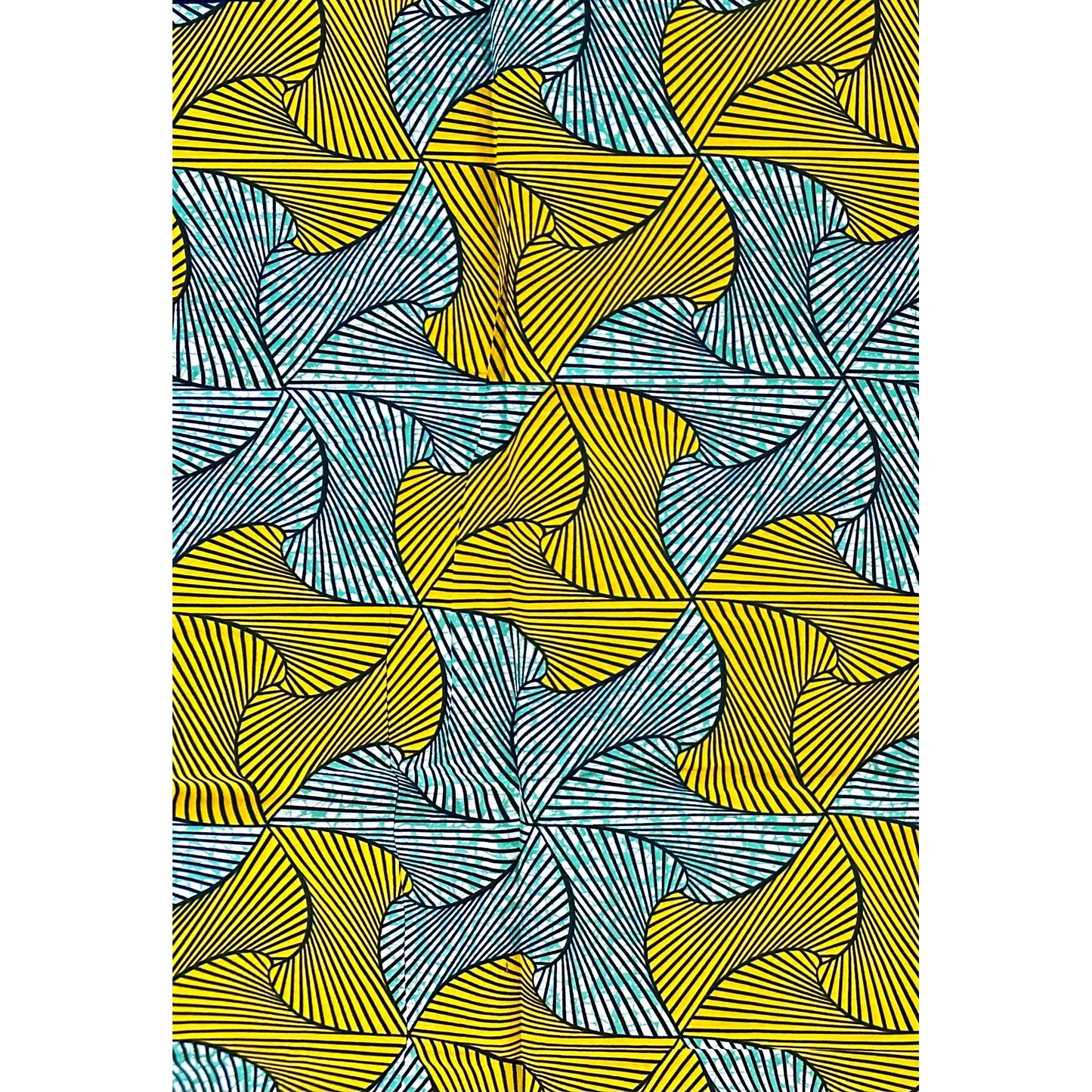 African Print Fabric/ Ankara - Yellow, Green 'Spinderella', YARD or WHOLESALE