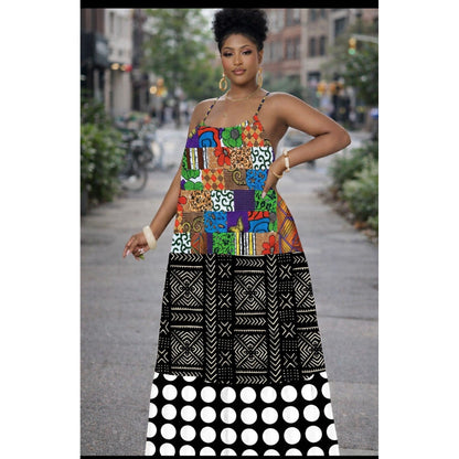 African Print Fabric/ Ankara - Black, White 'Polka Dot' Design, YARD or WHOLESALE