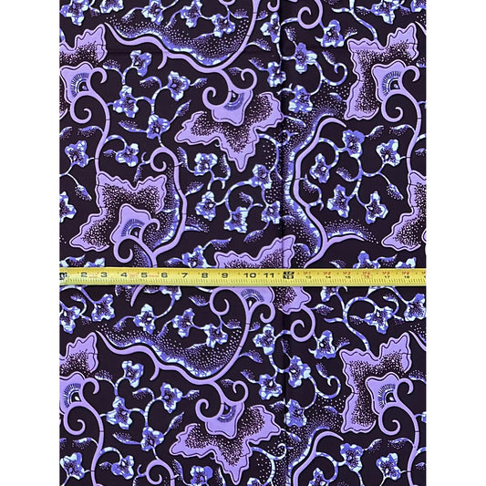 African Print Fabric/Ankara - Purple, Brown "Lavender Show" Design, Yard