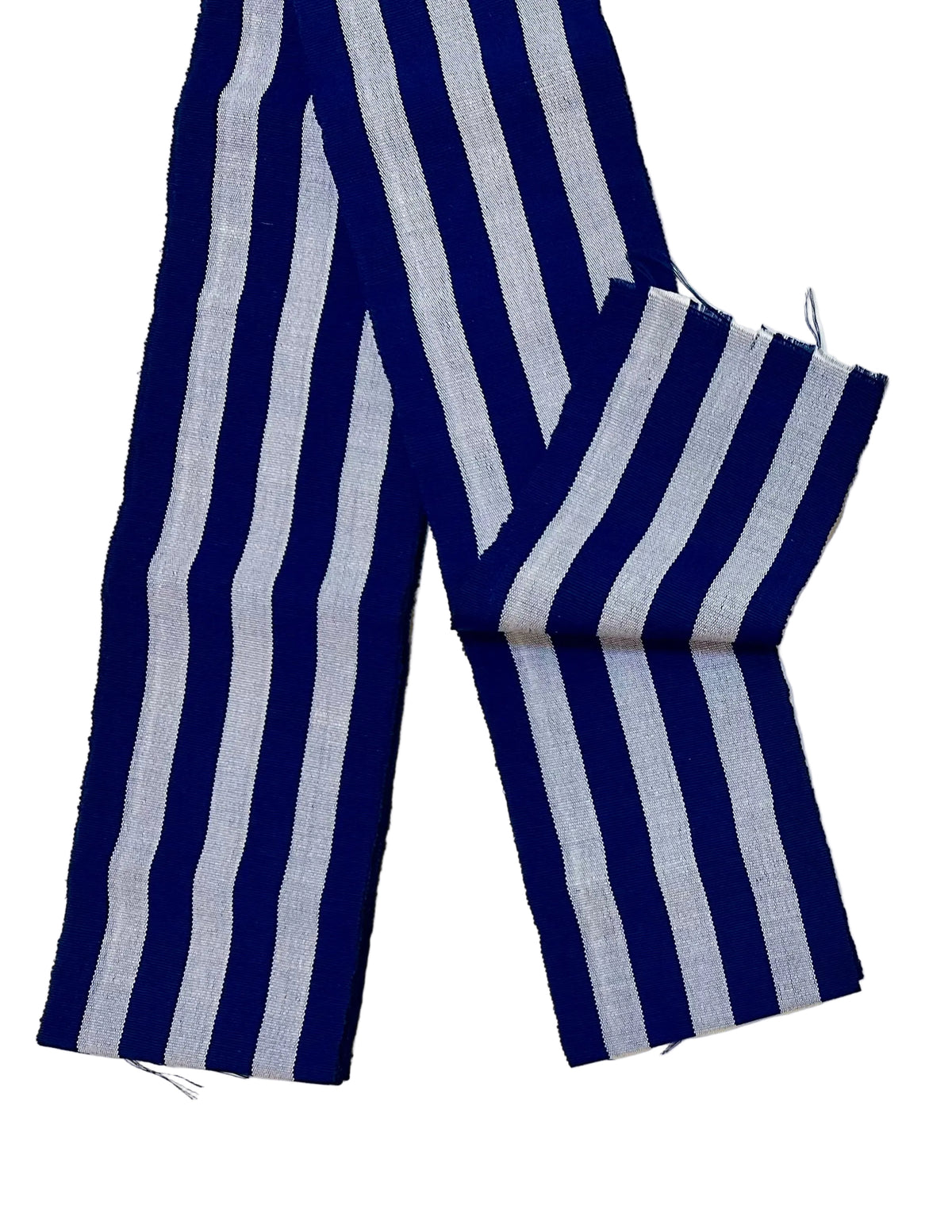 Aso-Oke Fabric / Yoruba Hand-Woven Textile – Navy, Light Gray ‘Femi’, Per Yard