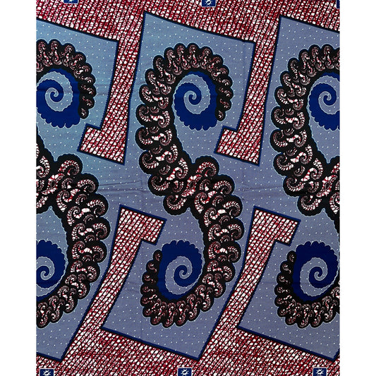 African Print Fabric/ Ankara - Navy, Brown "Ndidi", YARD or WHOLESALE