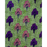 African Print Fabric/ Ankara - Green, Purple, Pink, Navy 'Nailah,' YARD or WHOLESALE