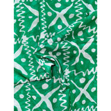 African Print, Chiffon Fabric - Green, White "Naija To The Max", ~2 Yards