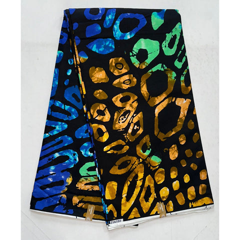 African Print Fabric/ Ankara - Green, Blue, Brown, Black 'Bon Ibis’ YARD or WHOLESALE
