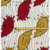 African Print Fabric/Ankara - Cream, Yellow, Red, Brown "Ziba Deux" Design