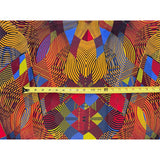 African Print Fabric/Ankara - Red, Blue, Orange, Yellow, Black 'Mood' Design, YARD or WHOLESALE
