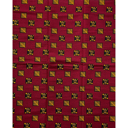 African Print Fabric/Ankara - Red, Marigold, Black 'African Tarot', YARD or WHOLESALE