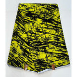 African Print Fabric/ Ankara - Yellow, Black 'Ashunta' Design, YARD or WHOLESALE