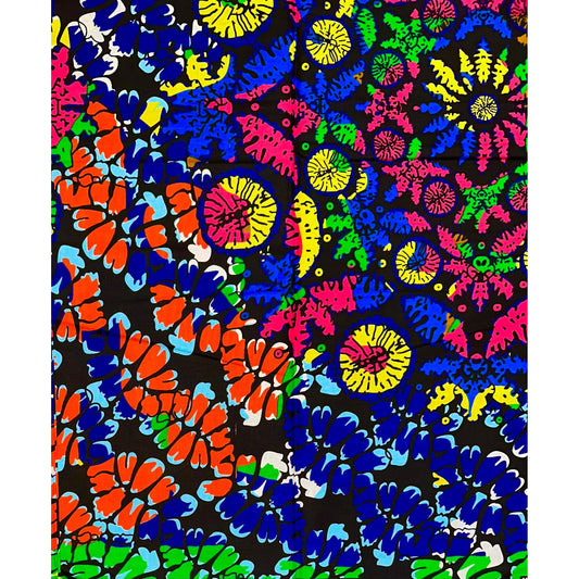 African Print Fabric/ Ankara - Multicolored 'Sika Flora', YARD or WHOLESALE