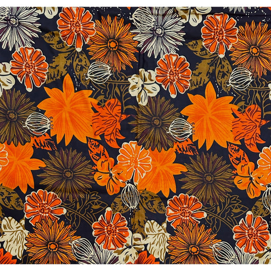 African Print Fabric/ Ankara - Brown, Orange, Beige 'Golden Entente' Design, YARD or WHOLESALE