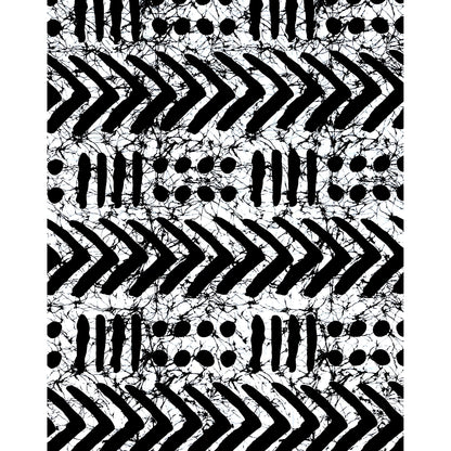 African Print Fabric/ Ankara - White, Black 'Zulu Mark', YARD or WHOLESALE