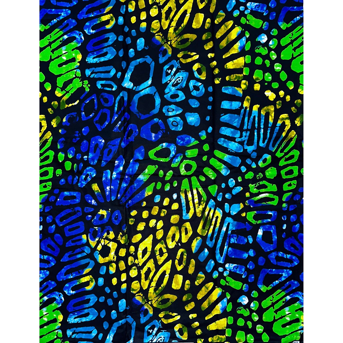 African Print Fabric/ Ankara - Green, Blue, Yellow, Black 'Bon Ibis’ YARD or WHOLESALE