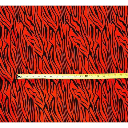 African Print Fabric/ Ankara - Orange, Black 'Tigress' Design, YARD or WHOLESALE