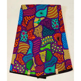 African Print Fabric/ Ankara - Multicolored 'Sègon Silhouette', YARD or WHOLESALE