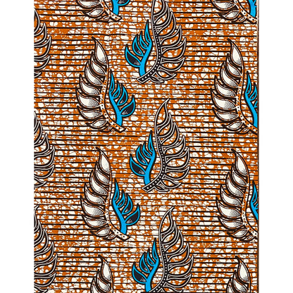 African Print Fabric/ Ankara - Brown, Blue 'Booked Through December ', YARD or WHOLESALE