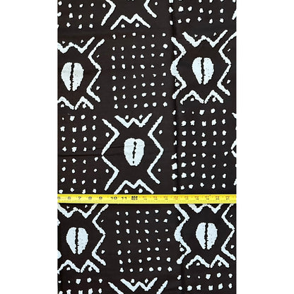 African Print Fabric/ Ankara - Black, White 'The Path Never Ends For the Wise' Design, YARD or WHOLESALE