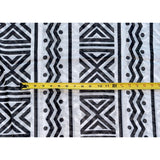 African Print, Chiffon Fabric- Black, White "Nima ", ~ 2 Yards
