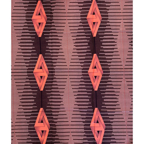 African Print Fabric/Ankara - Brown, Pink, Cream "Dominique" Design